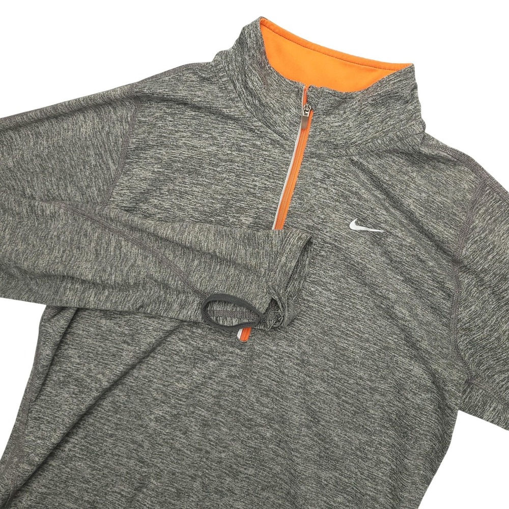 Nike Dri-FIT Running Pullover Womens Small Gray 1/4 Zip Long Sleeve Athletic Top